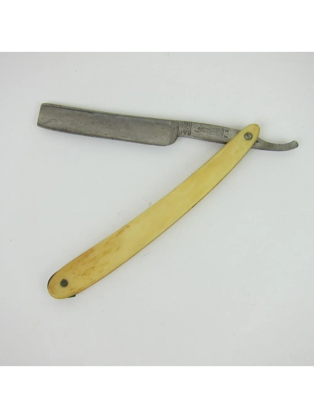 Vintage Straight Razor Liberty Bone Scales Handle & Case